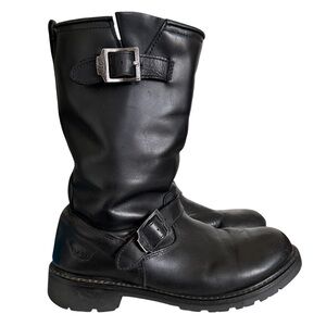 Highway 21 Black Leather Primary Engineer Motorcycle Boots Size 12